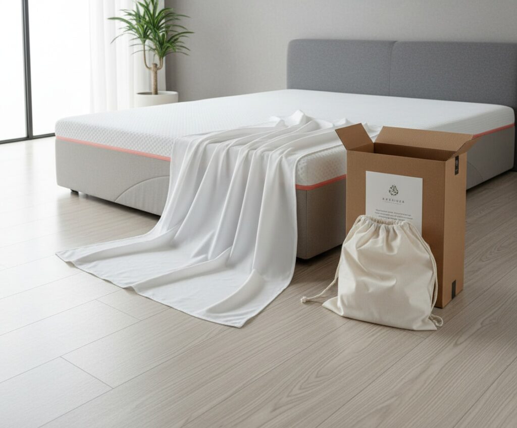 Embalagem premium com bolsa de algodão de presente.