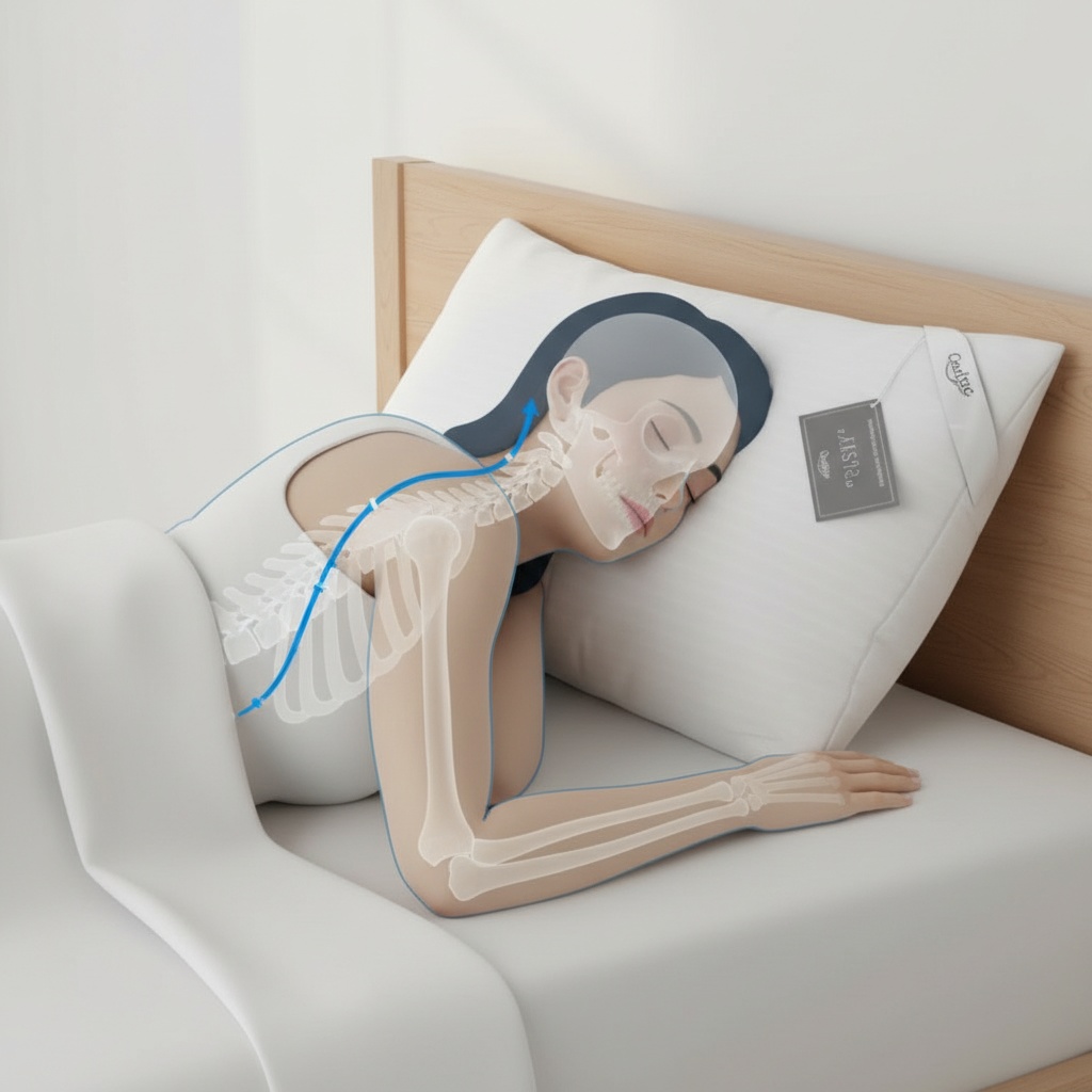 Alinhamento cervical preciso pra quem dorme de lado/costas.