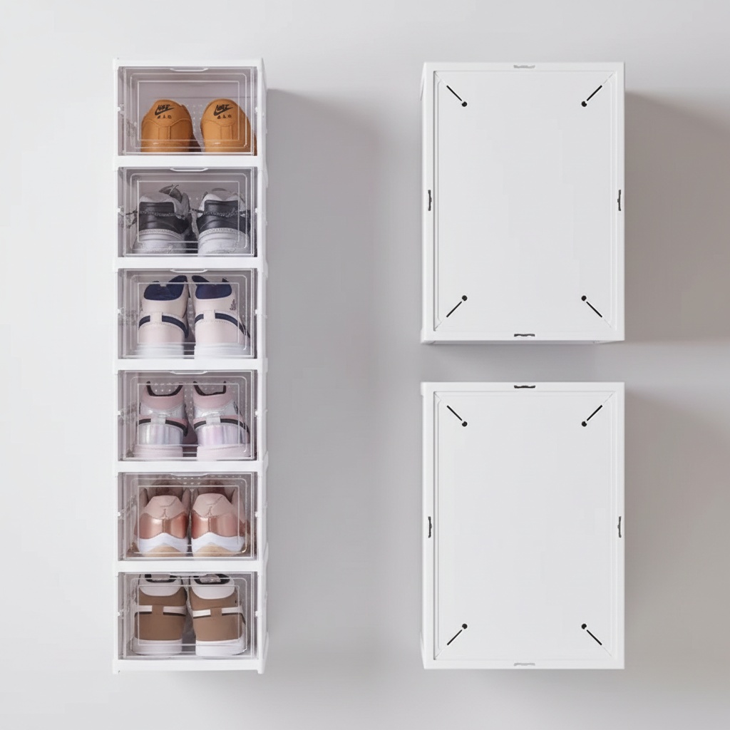 Kit Organizador de Sapatos Empilhável Transparente — Dobrável Antipoeira - Imagem 7