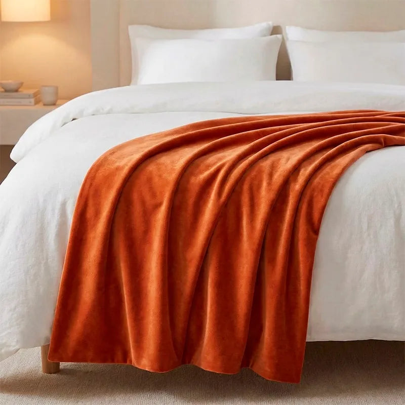Manta Decorativa Aveludada Soft Premium Terracota - Imagem 3