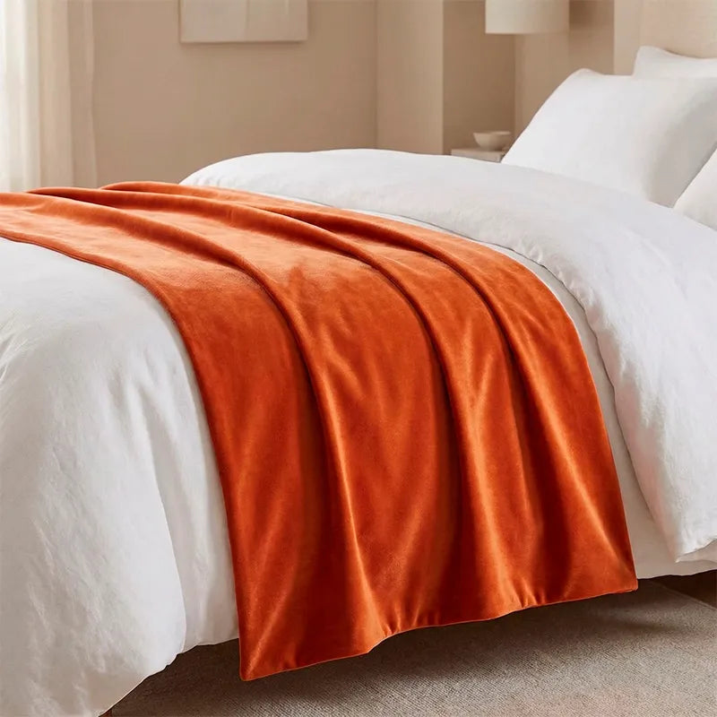 Manta Decorativa Aveludada Soft Premium Terracota - Imagem 4