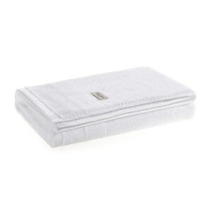 Toalha De Rosto Barra Aveludada 100% Algodão Borgia Trussardi Branco